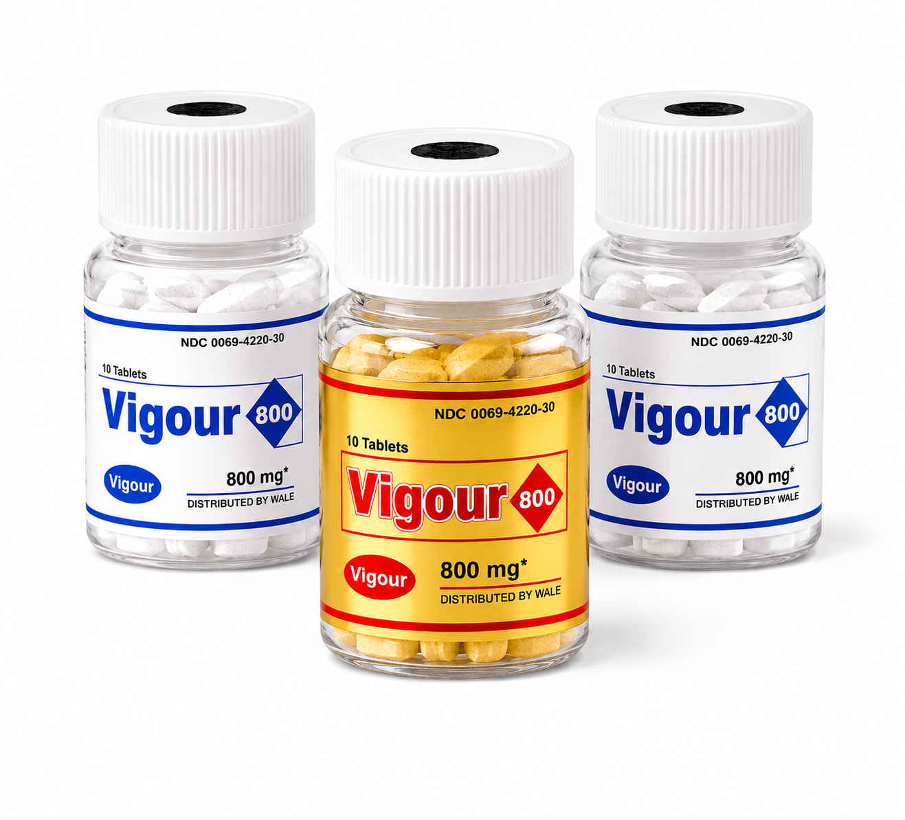 VIGOUR 800MG COMPRIMIDOS AMARELOS E BRANCOS