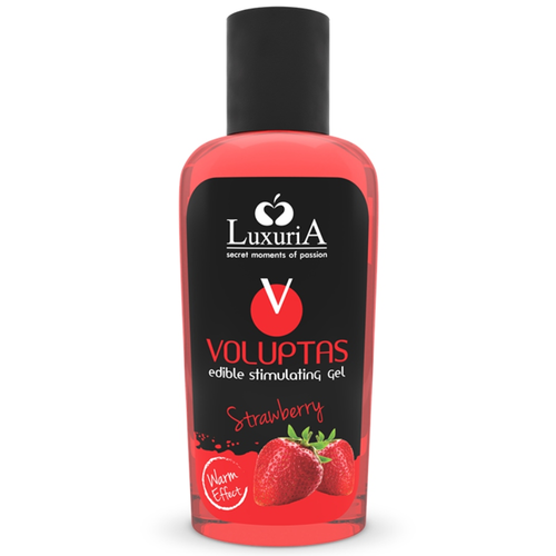 INTIMATELINE LUXURIA - GEL DE MASSAGEM COMESTÍVEL VOLUPTAS COM EFEITO CALOR - MORANGO 100 ML
