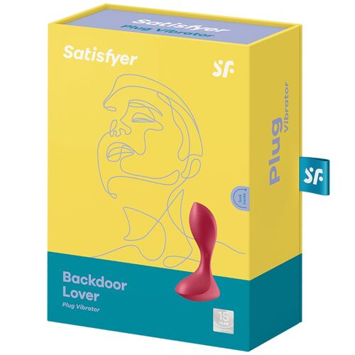 SATISFYER - PLUG VIBRATÓRIO PARA AMANTES DE FUNDO À COSTAS VERMELHO