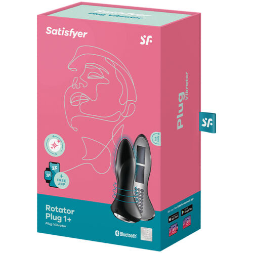 SATISFYER - ROTATOR PLUG 1+ PLUGUE VIBRATÓRIO COM APLICATIVO PRETO