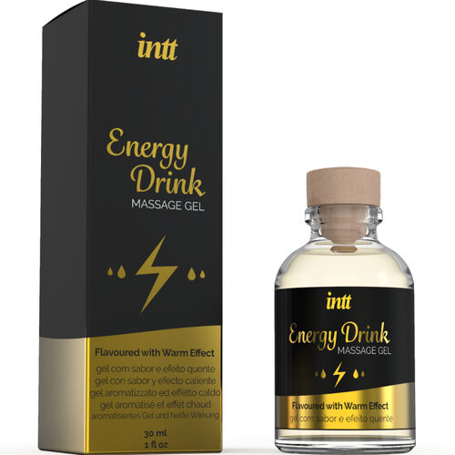 INTT MASSAGEM E SEXO ORAL - GEL DE MASSAGEM COM SABOR DE BEBIDA ENERGÉTICA E EFEITO AQUECEDOR