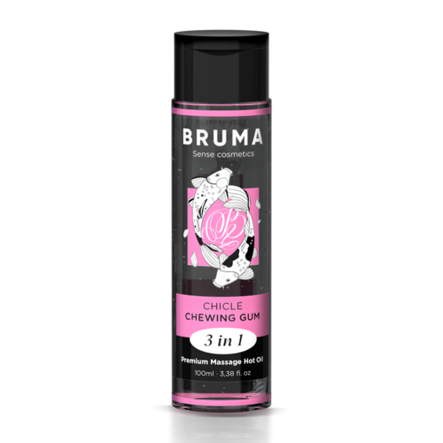 BRUMA - ÓLEO DE MASSAGEM PREMIUM COM EFEITO AQUECEDOR E SABOR DE CHICLETE 3 EM 1 - 100 ML