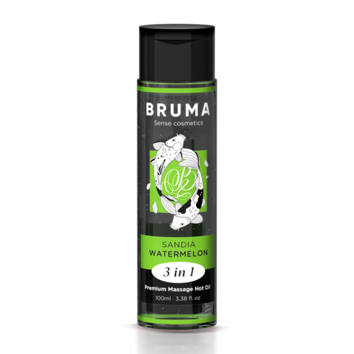 BRUMA - ÓLEO DE MASSAGEM PREMIUM SABOR MELANCIA EFEITO AQUECEDOR 3 EM 1 - 100 ML