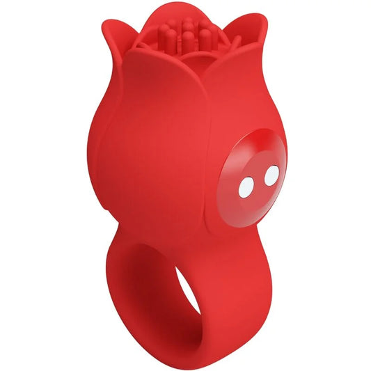 PRETTY LOVE – VIBRADOR DE DEDO EM FORMA DE JAE ROSE 10 VIBRAÇÕES VERMELHO