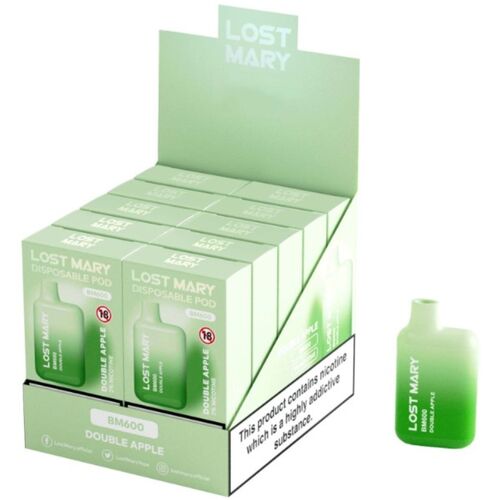 LOST MARY - BM600 VAPER NICOTINA 2% DESCARTÁVEL SABOR MAÇÃ DUPLA