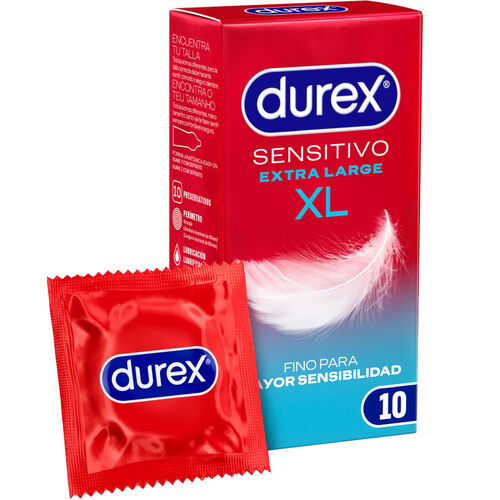 DUREX - CAMISINHAS EXTRA LONGAS XL SENSÍVEIS - 10 UNIDADES