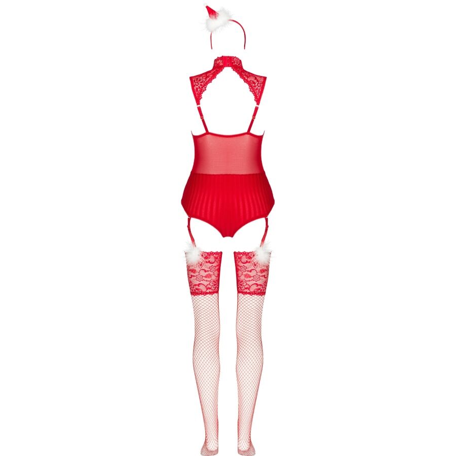 LIVCO CORSETTI FASHION - LIMPID SNOWFLAKES LC 90604 BODY + MEIAS + TIARA DE NATAL