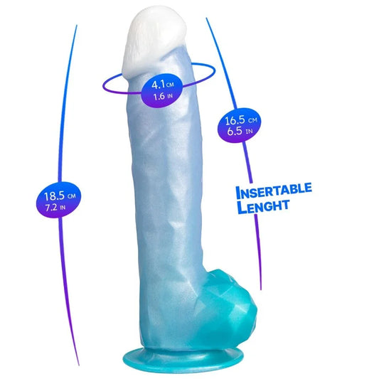 SILEXD – ANGEL DILDO FANTASY SILICONE LÍQUIDO TERMOREATIVO AZUL CELESTIAL 20,3 CM