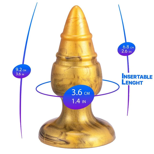 SILEXD – GOLDY PLUG ANAL FANTASY DE SILICONE LÍQUIDO TERMOREATIVO DOURADO 9,2 CM