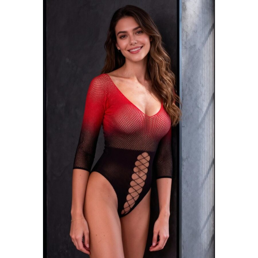MEIA-CALÇA DE MALHA PRETA E VERMELHA TAMANHO ÚNICO