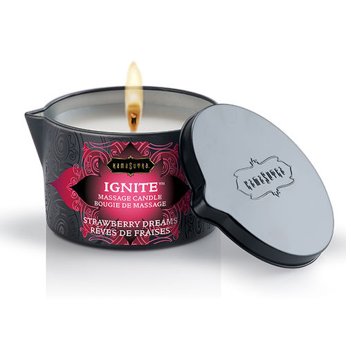 KAMASUTRA - VELA DE MASSAGEM SONHOS DE MORANGO 170G