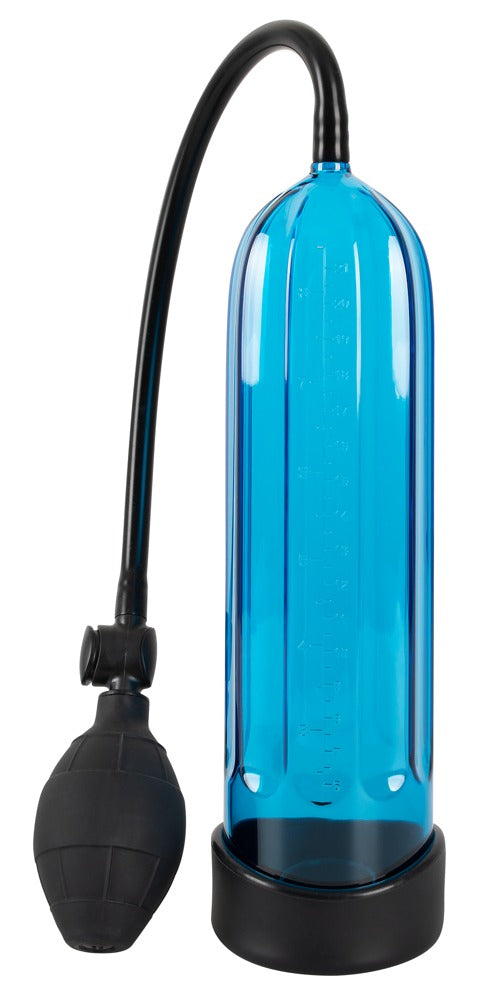 Smile – Bomba Peniana Manual Azul com Pera de Sucção