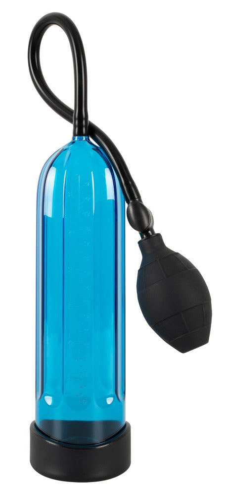 Smile – Bomba Peniana Manual Azul com Pera de Sucção