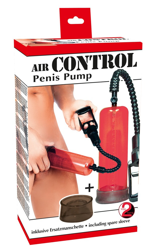 Air Control – Bomba Peniana Manual Vermelha com Pistola de Sucção