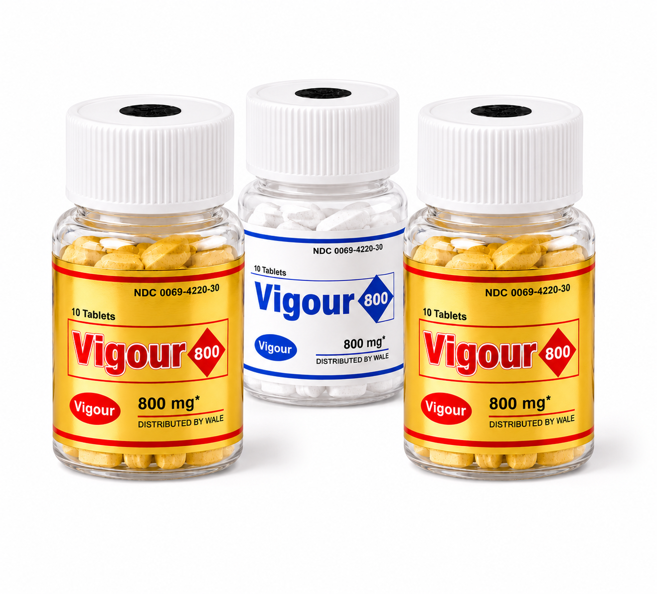 VIGOUR 800MG COMPRIMIDOS AMARELOS E BRANCOS