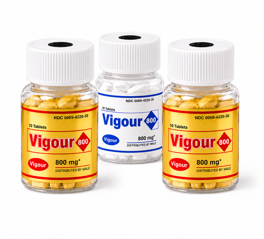 VIGOUR 800MG COMPRIMIDOS AMARELOS E BRANCOS