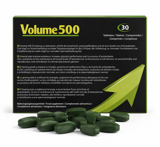 500 COSMETICS - VOLUME 500 AUMENTAR A QUANTIDADE E QUALIDADE DO ESPERMÃO