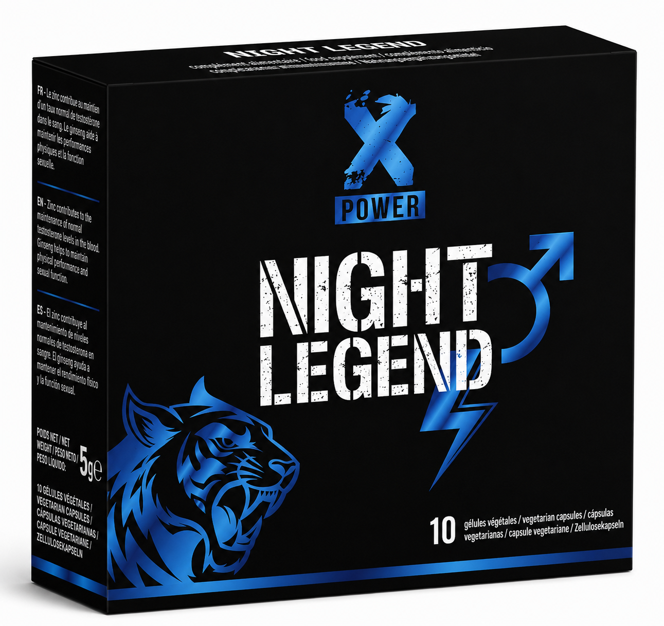 XPOWER - NIGHT LEGEND - ESTIMULANTE DE AÇÃO RÁPIDA PARA EREÇÃO E DESEMPENHO - 10 CÁPSULAS