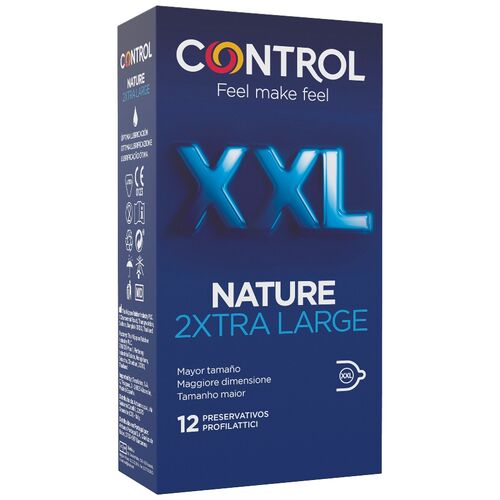 CONTROLE - NATUREZA 2X EXTRA GRANDES XXL CAMISINHAS 12 UNIDADES