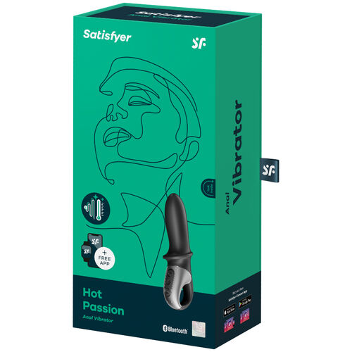 SATISFYER - APLICATIVO DE VIBRADOR ANAL HOT PASSION PRETO