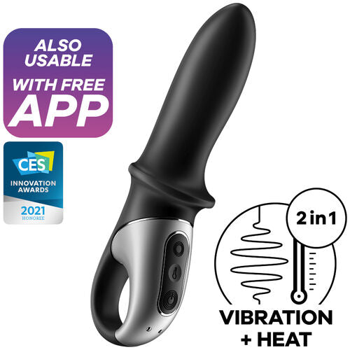 SATISFYER - APLICATIVO DE VIBRADOR ANAL HOT PASSION PRETO