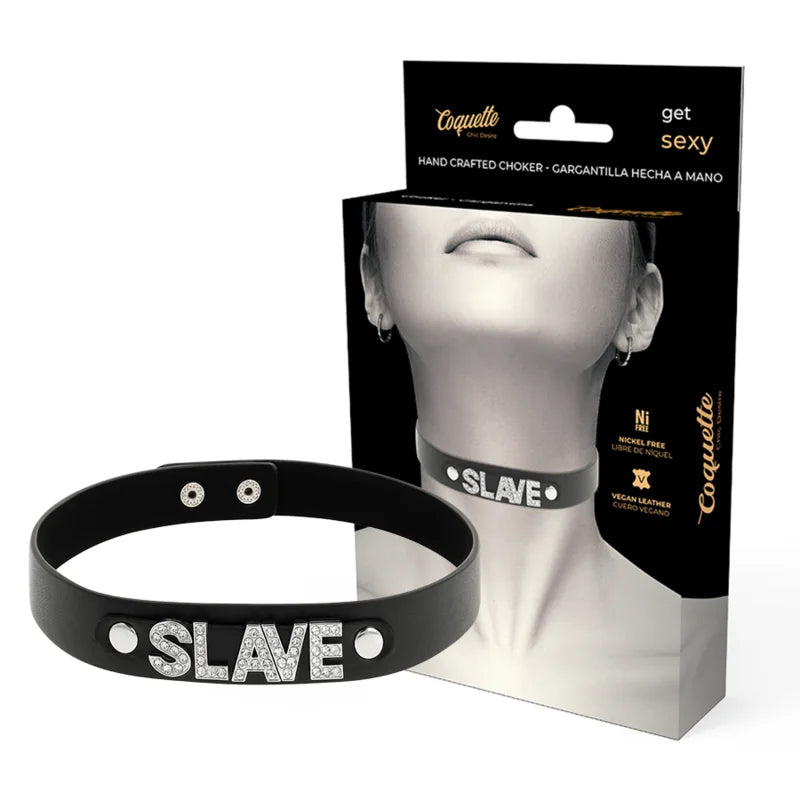 COQUETTE CHIC DESIRE – GARGANTILHA DE COURO VEGANO SLAVE