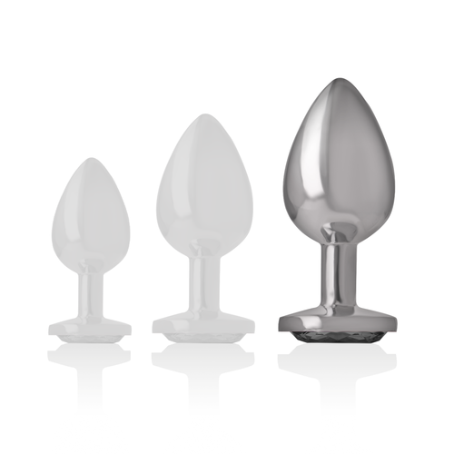 INTENSE - PLUG ANAL DE METAL ALUMÍNIO BRANCO EM FORMATO DE CORAÇÃO TAMANHO G