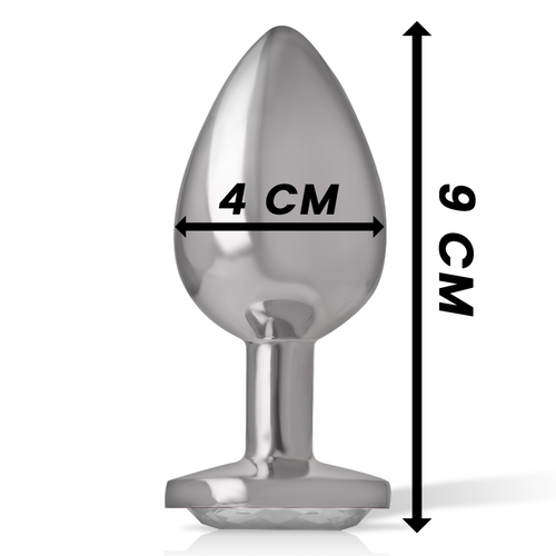 INTENSE - PLUG ANAL DE METAL ALUMÍNIO BRANCO EM FORMATO DE CORAÇÃO TAMANHO G