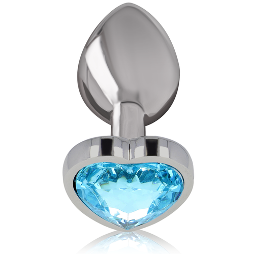 INTENSE - PLUG ANAL DE METAL DE ALUMÍNIO AZUL EM FORMATO DE CORAÇÃO TAMANHO P