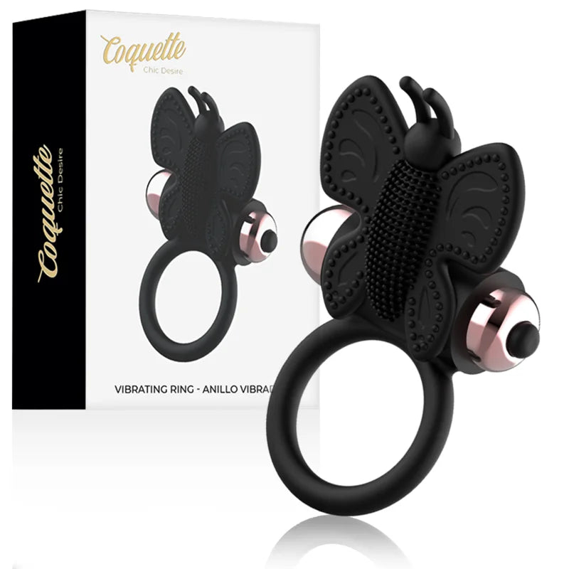 COQUETTE CHIC DESIRE - ANEL COM VIBRADOR PRETO/ OURO