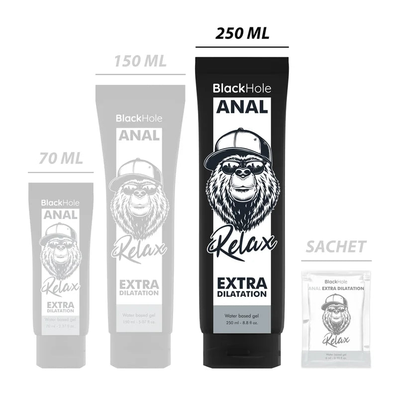 BLACK HOLE - GEL BASE D'ÁGUA DILATAÇÃO ANAL 250 ML