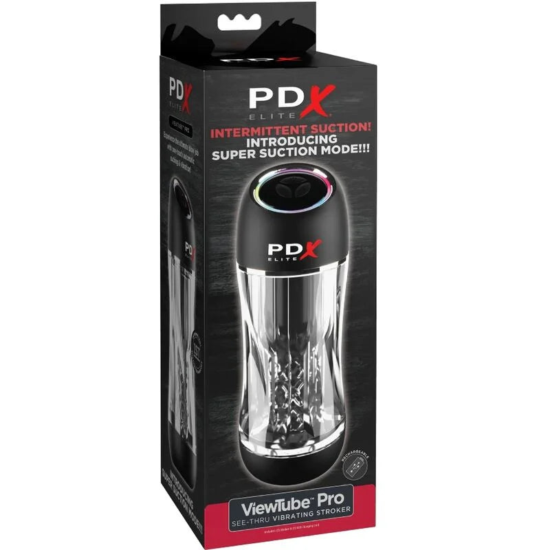 PDX ELITE – VIBRADOR STROKER VIEWTUBE PRO TRANSPARENTE