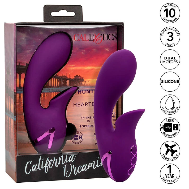 CALEXOTICS - ESTIMULADOR E SUCCIONADOR HUNTINGTON BEACH HEARTBREAKER ROXO DA CALIFORNIA DREAMING