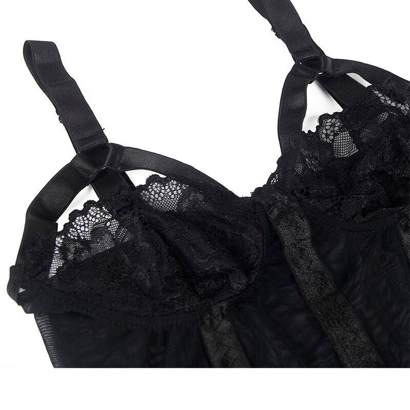 SUBBLIME - TEDDY COM DETALHE DE LIGA NO PEITO PRETO
