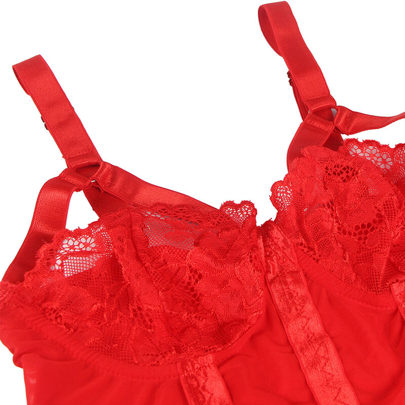 SUBBLIME - TEDDY COM DETALHE DE LIGA NO PEITO VERMELHO