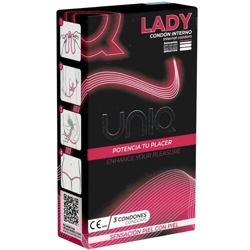 UNIQ - LADY CONDOM CAMISINHAS FEMININAS COM LIGA SEM LÁTEX 3 UNIDADES