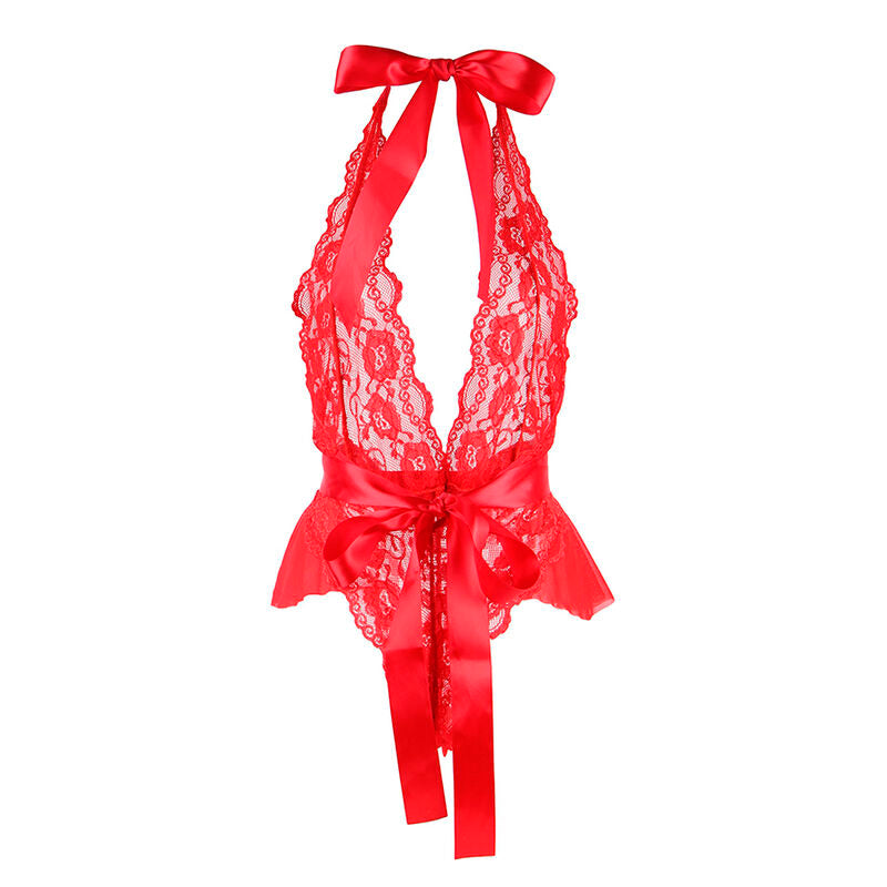 BODY SEXY COM BABADOS + CINTO VERMELHO L/XL