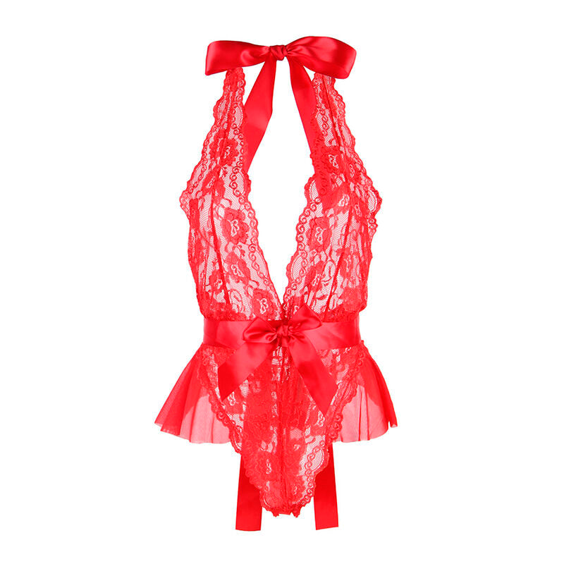 BODY SEXY COM BABADOS + CINTO VERMELHO L/XL