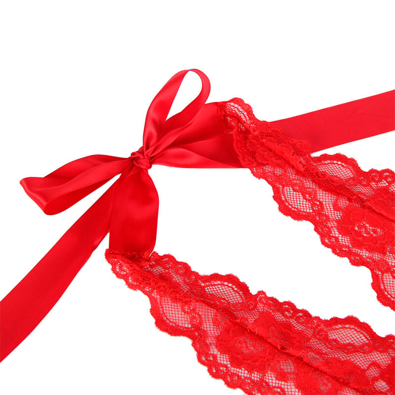 BODY SEXY COM BABADOS + CINTO VERMELHO L/XL