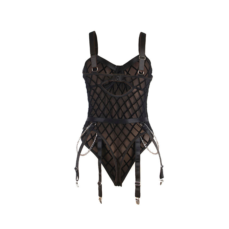 SUBBLIME - 954260 BODY COM CORRENTES + LIGA PRETO S/M
