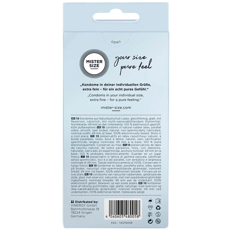 MISTER SIZE - PRESERVATIVO TAMANHO S 49 MM (10 UNIDADES)