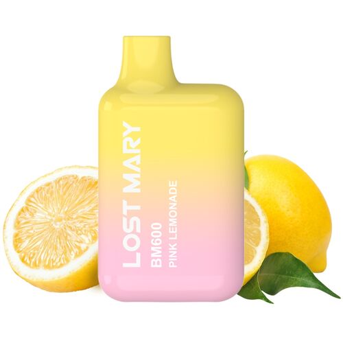 LOST MARY - BM600 VAPER NICOTINA 2% DESCARTÁVEL SABOR LIMONADA ROSA