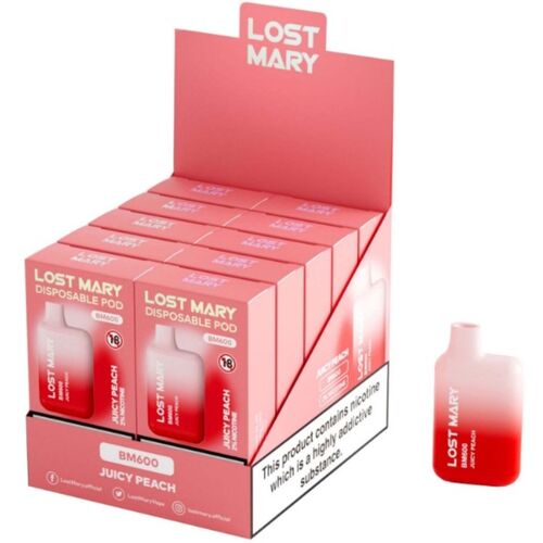 LOST MARY - BM600 VAPER NICOTINA 2% DESCARTÁVEL SABOR PÊSSEGO