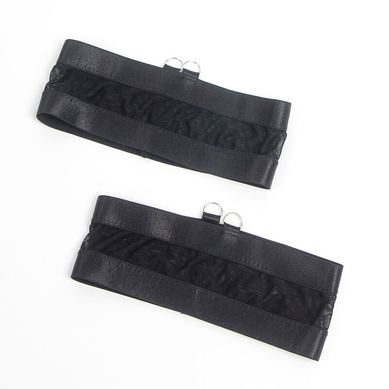 Conjunto de Sutiã Bondage Preto com Liga Tamanho S/M