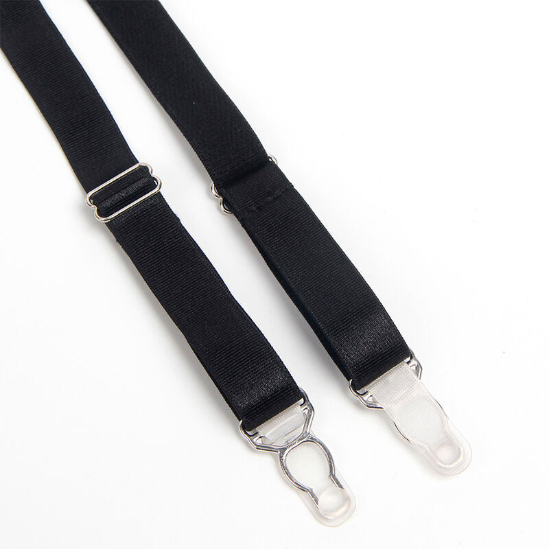 Conjunto de Sutiã Bondage Preto com Liga Tamanho S/M