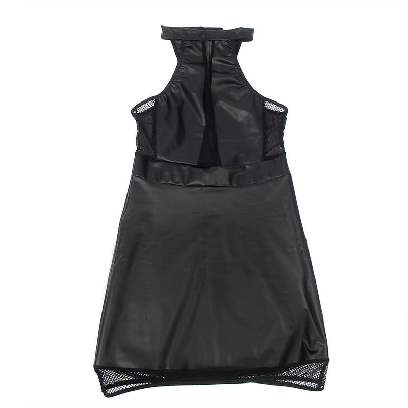 VESTIDO DECOTE COM TRANSPARÊNCIAS PRETO TAMANHO S/M