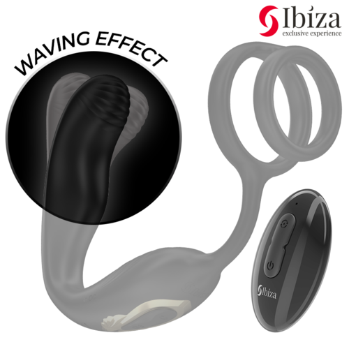 IBIZA - WIGGLE PLUGUE ANAL ROTATIVO COM CONTROLE REMOTO, VIBRAÇÃO PERINEAL E ANÉIS PARA AUMENTO DO PENIANO