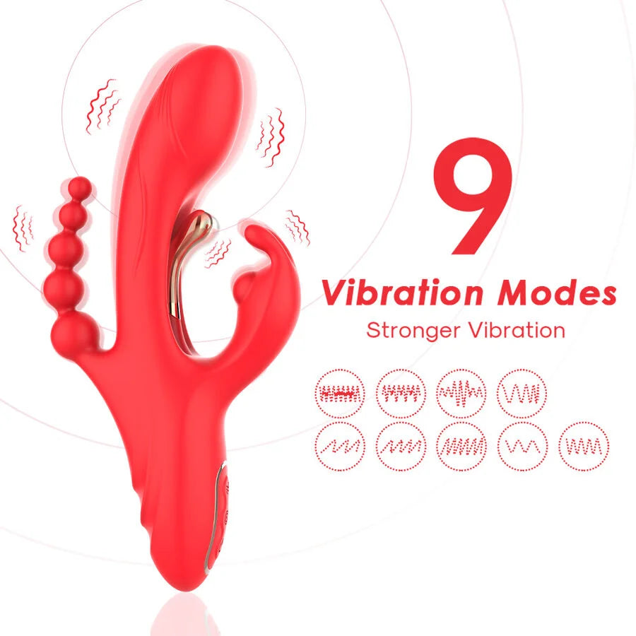 ARMONY – ESTIMULADOR DE PONTO G E CLITÓRIS VIBRADOR VERMELHO