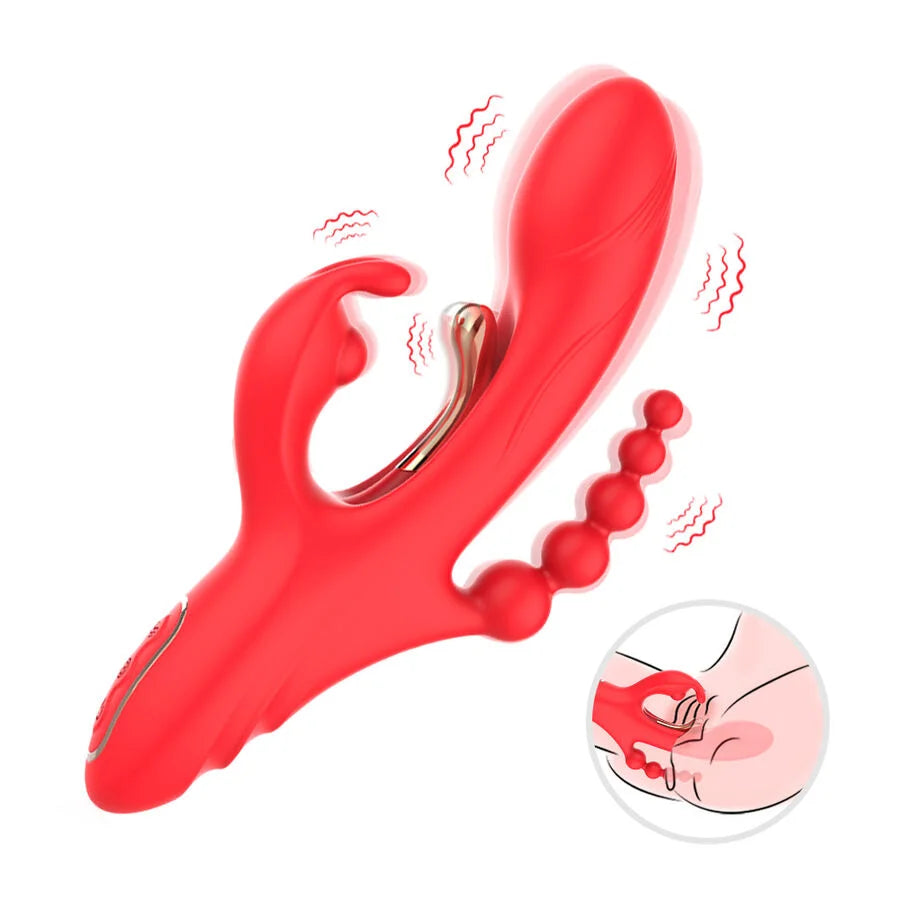 ARMONY – ESTIMULADOR DE PONTO G E CLITÓRIS VIBRADOR VERMELHO