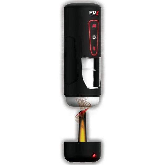 PDX ELITE – MASTURBADOR AUTOMÁTICO MILK ME HOTTER COM VIBRAÇÃO DE EFEITO DE CALOR E IMPULSÃO